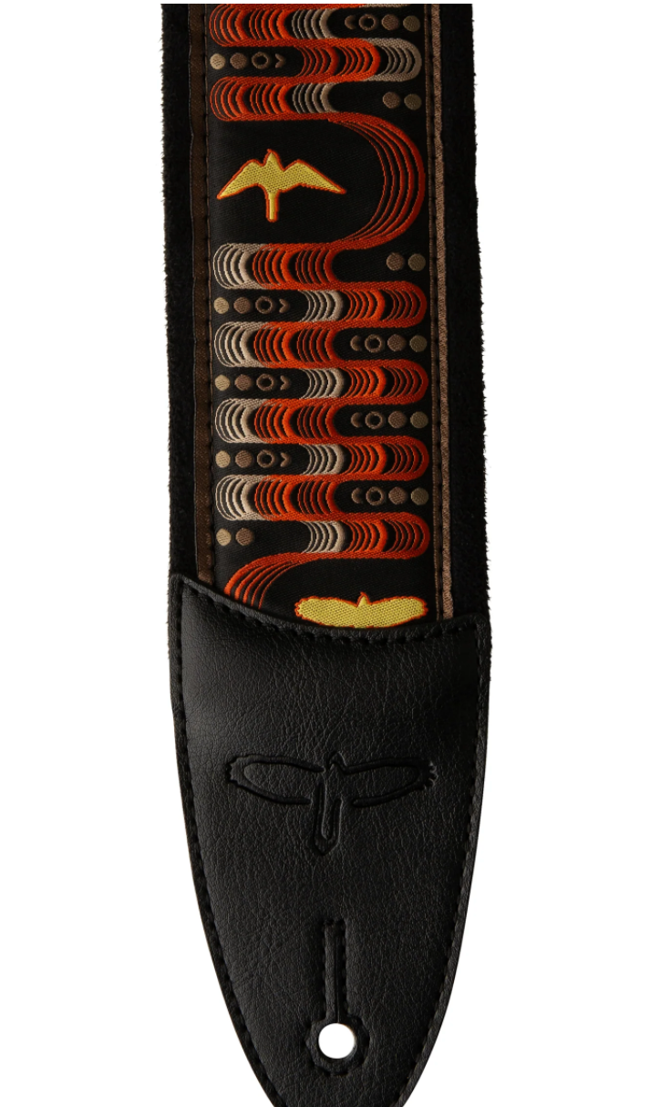 PRS 2.4" Padded Guitar Strap w/FLASH, Custom Jacquard Birds Wavelength Red