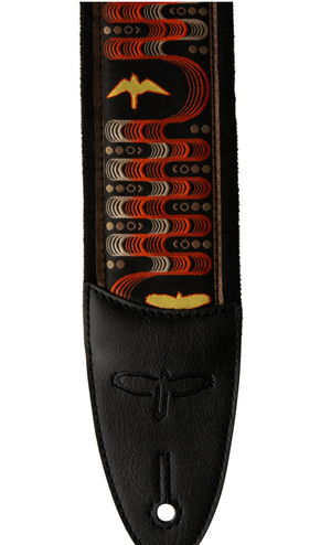 PRS 2.4" Padded Guitar Strap w/FLASH, Custom Jacquard Birds Wavelength Red