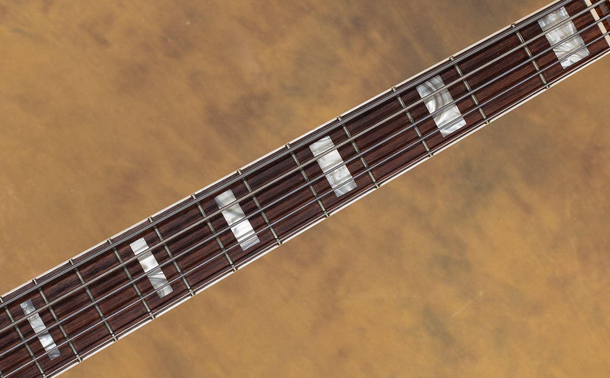 2012 Fender American Deluxe Jazz Bass V Wine Transparent