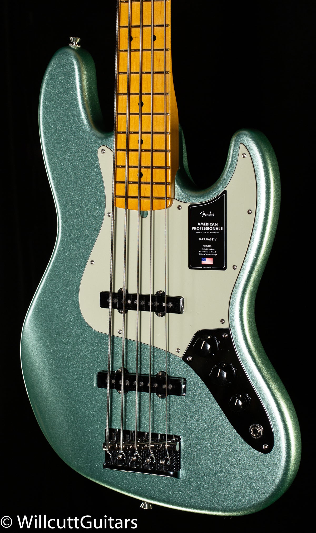 Fender American Professional II Jazz Bass V Maple Fingerboard Mystic Surf Green (397)