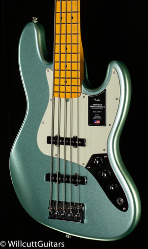 Fender American Professional II Jazz Bass V Maple Fingerboard Mystic Surf Green (397)