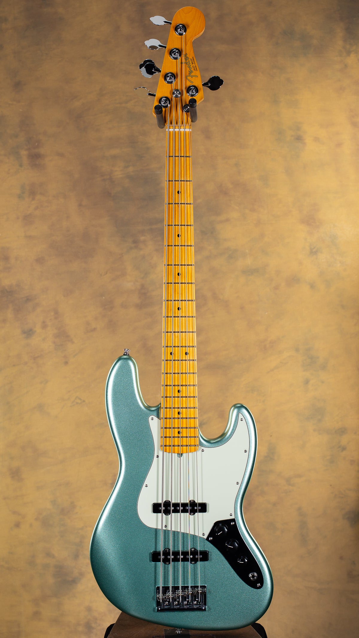 2023 Fender American Professional II Jazz Bass V Maple Fingerboard Mystic Surf Green