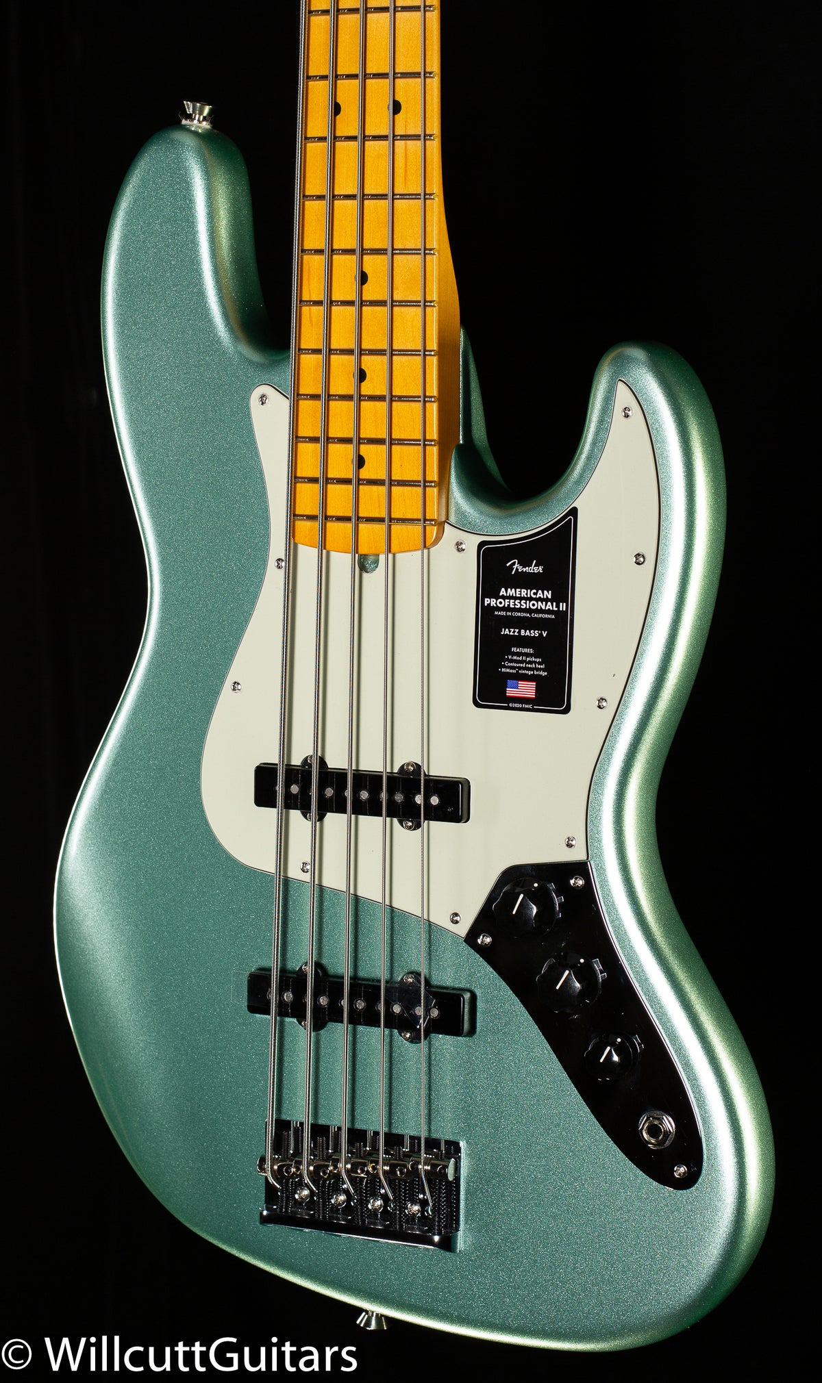 Fender American Professional II Jazz Bass V Maple Fingerboard Mystic Surf Green (398)