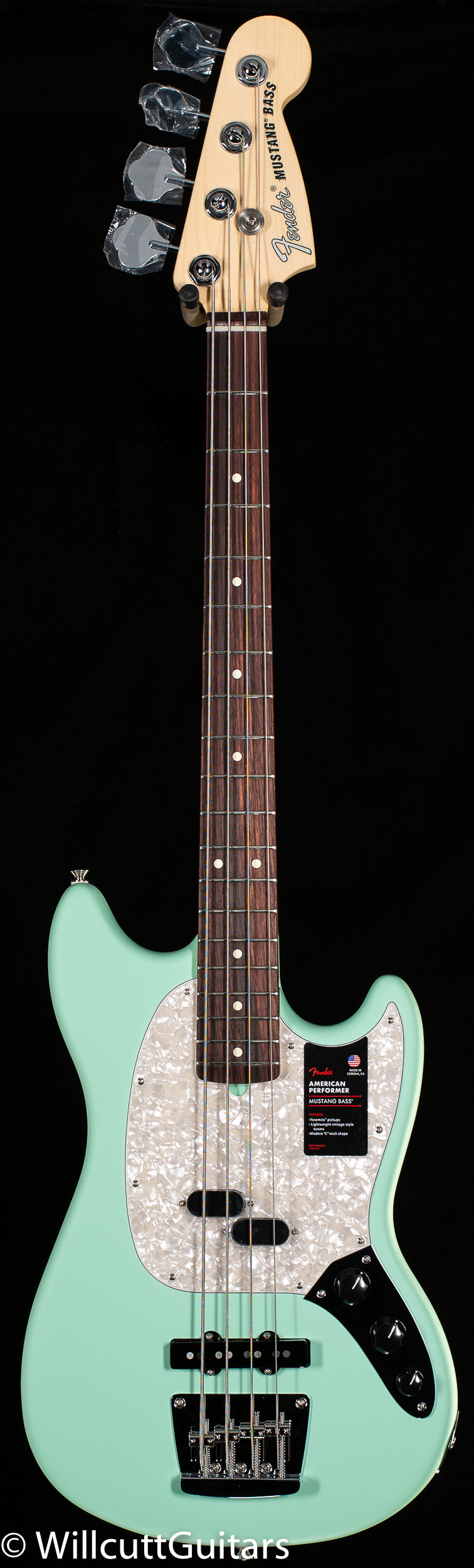 Fender American Performer Mustang Bass Rosewood Fingerboard Satin Surf Green (470)