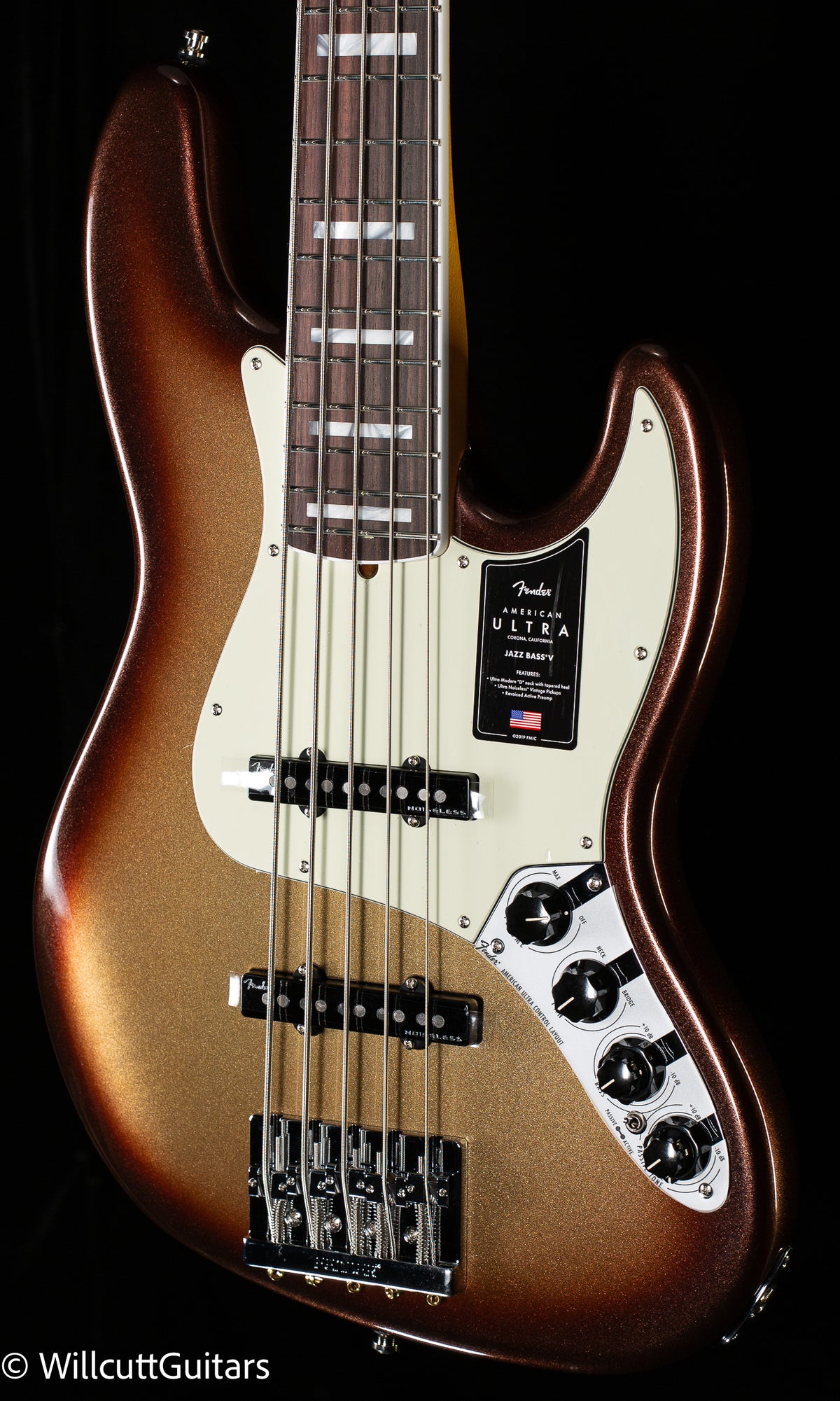 Fender American Ultra Jazz Bass V, Rosewood Fingerboard, Mocha Burst (771)