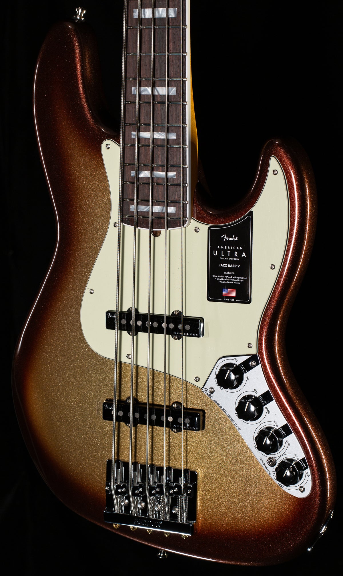 Fender American Ultra Jazz Bass V, Rosewood Fingerboard, Mocha Burst (946)