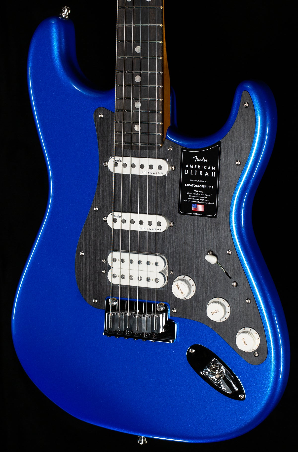 Fender American Ultra II Stratocaster HSS Ebony Fingerboard Noble Blue (356)