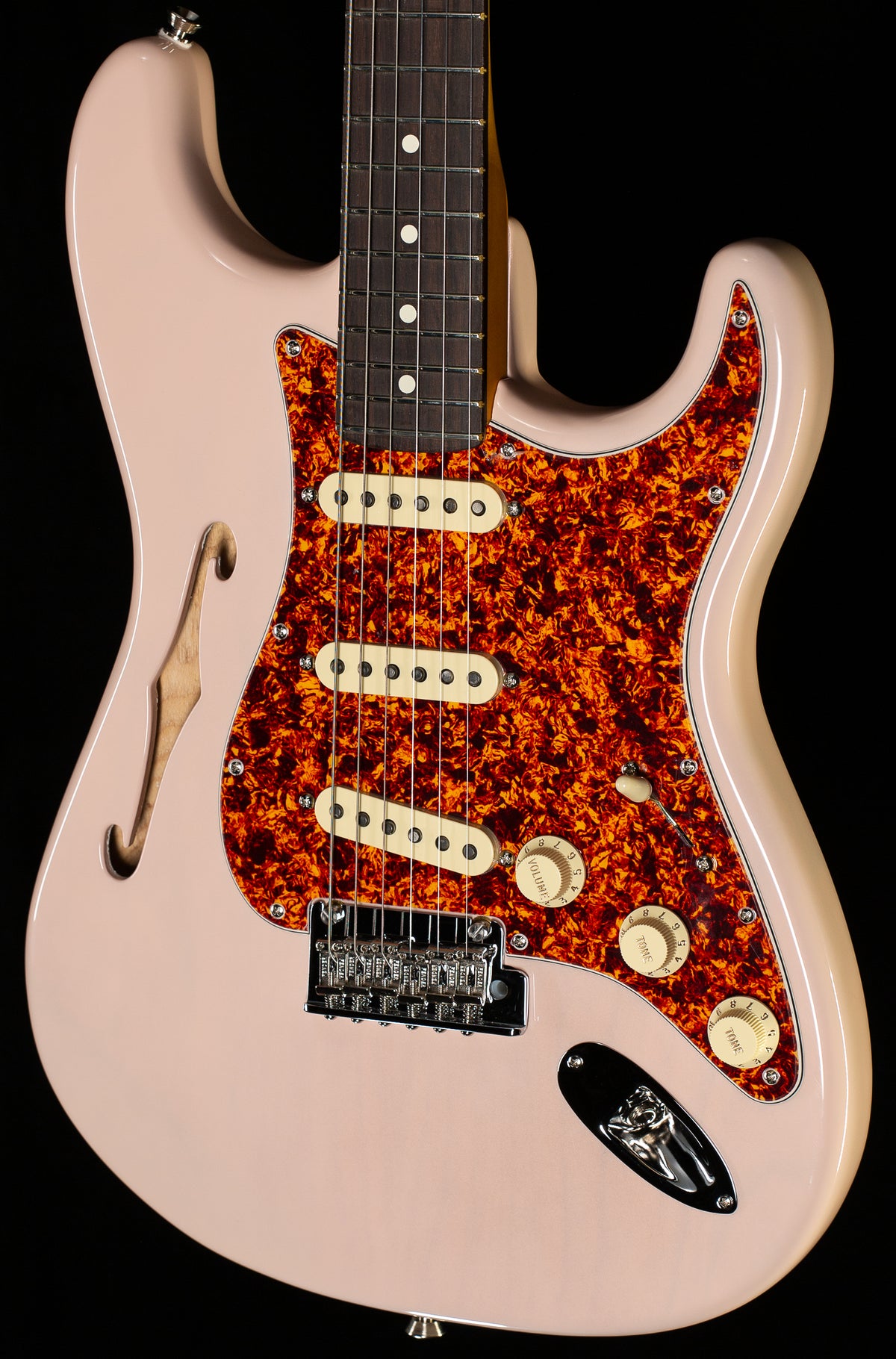 Fender American Professional II Stratocaster Thinline Rosewood Fingerboard Transparent Shell Pink (678)
