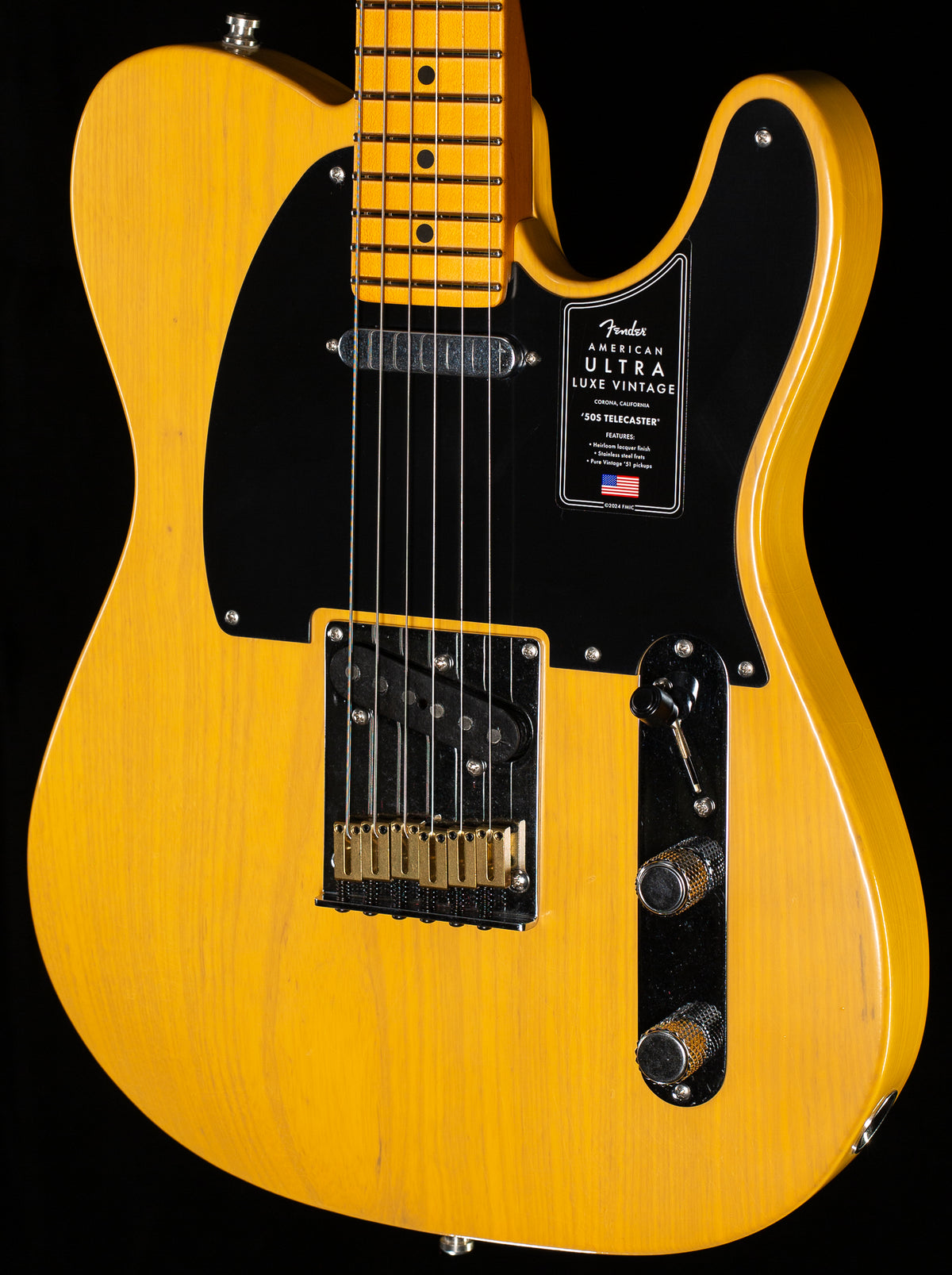Fender American Ultra Luxe Vintage &#39;50s Telecaster Maple Fingerboard Butterscotch Blonde (735)
