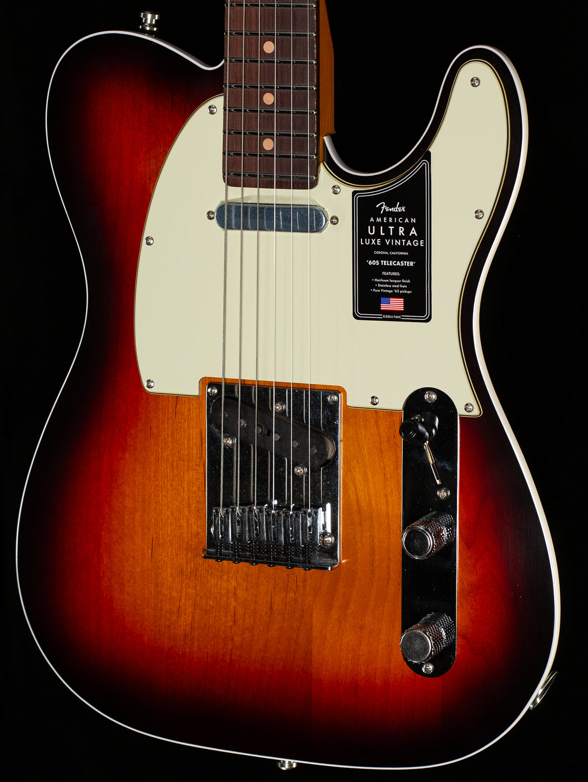 Fender American Ultra Luxe Vintage &#39;60s Telecaster Custom Rosewood Fingerboard 3-Color Sunburst (303)