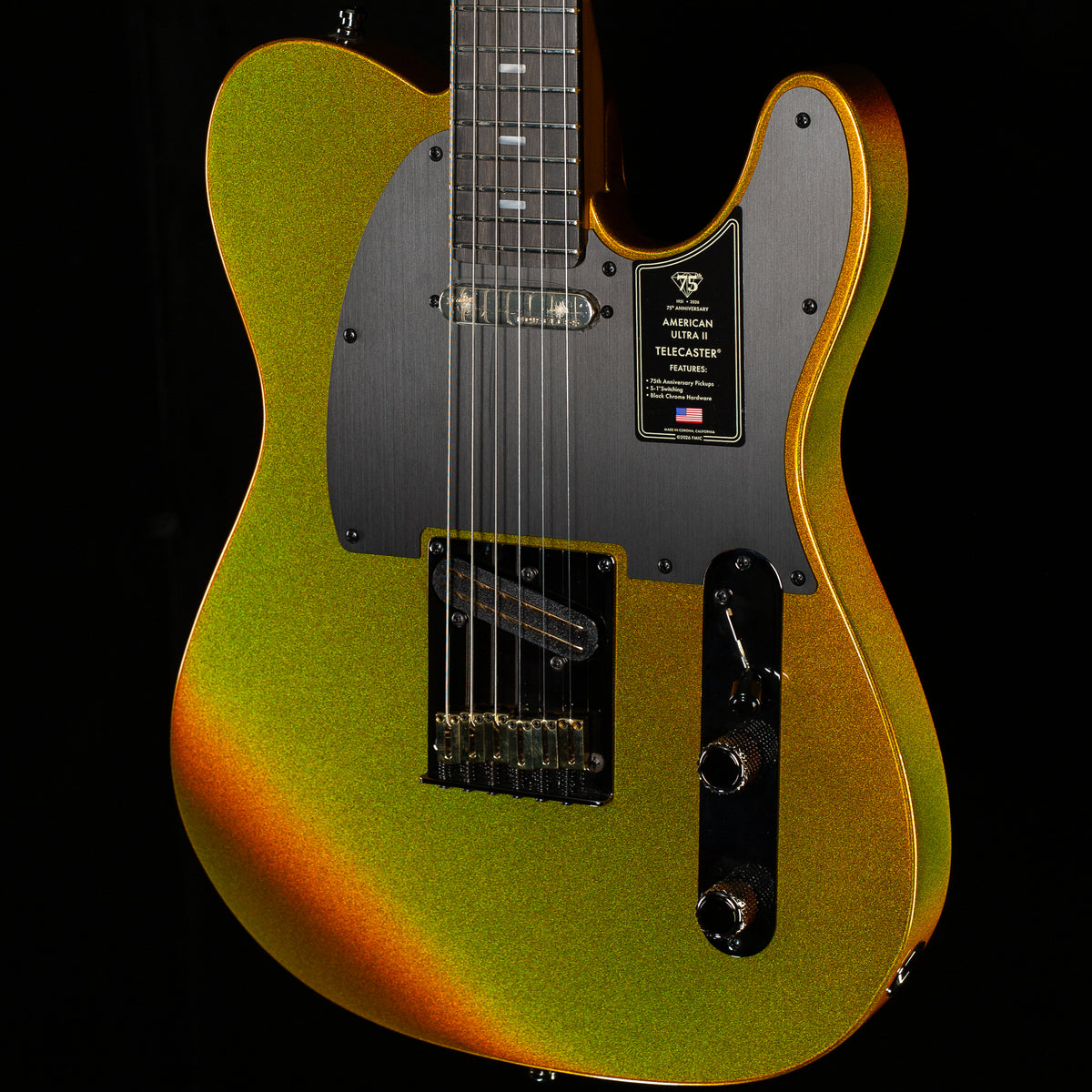 Fender 75th Anniversary American Ultra II Telecaster Ebony Fingerboard Liquid Gold (402)