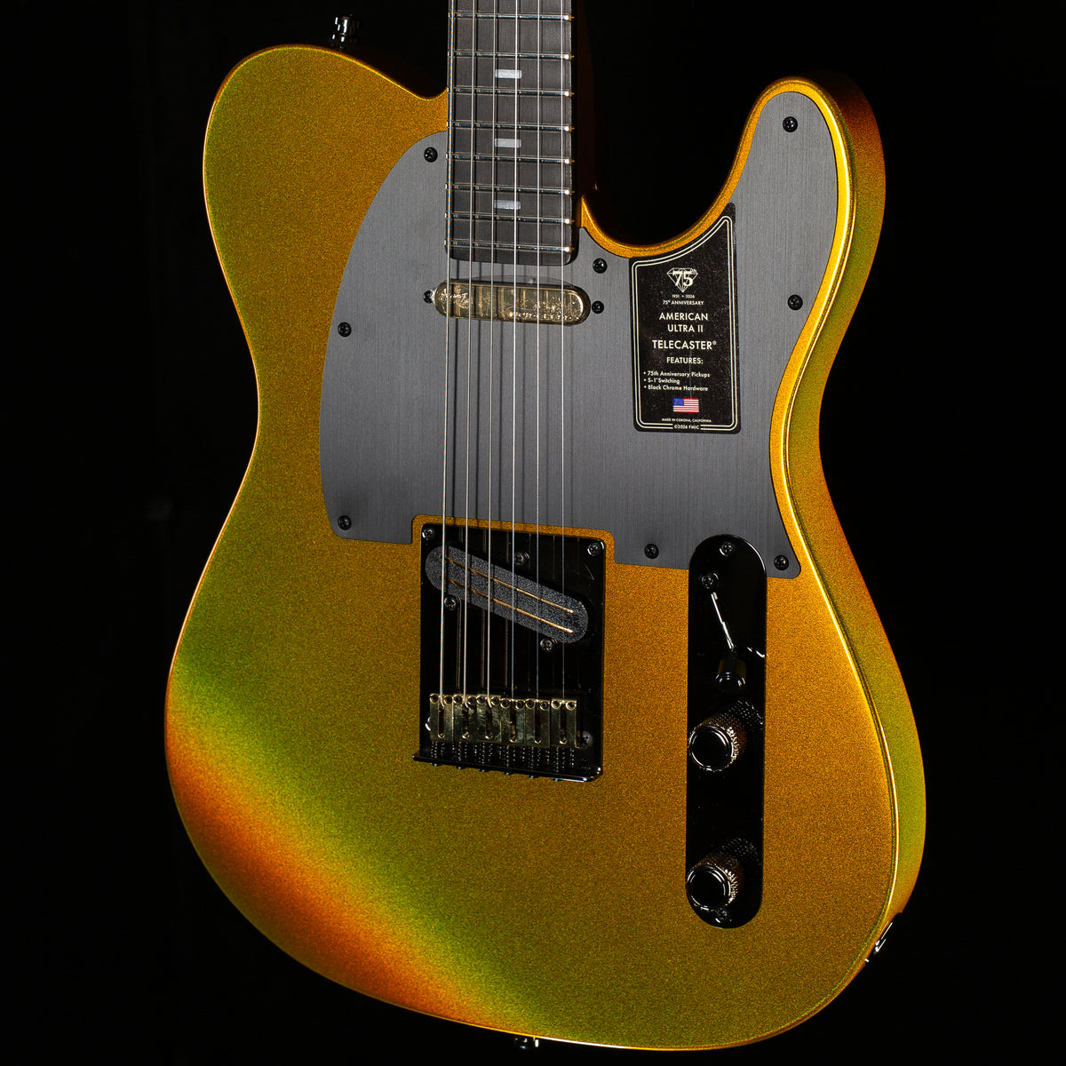 Fender 75th Anniversary American Ultra II Telecaster Ebony Fingerboard Liquid Gold (028)