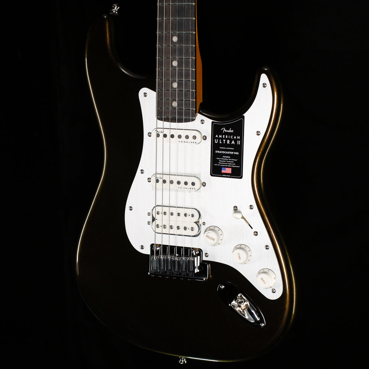 Fender American Ultra II Stratocaster HSS Ebony Fingerboard Texas Tea (052)