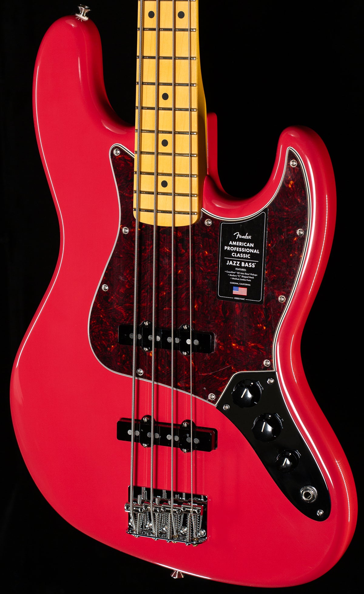 Fender American Professional Classic Jazz Bass Maple Fingerboard Faded Dakota Red (676)