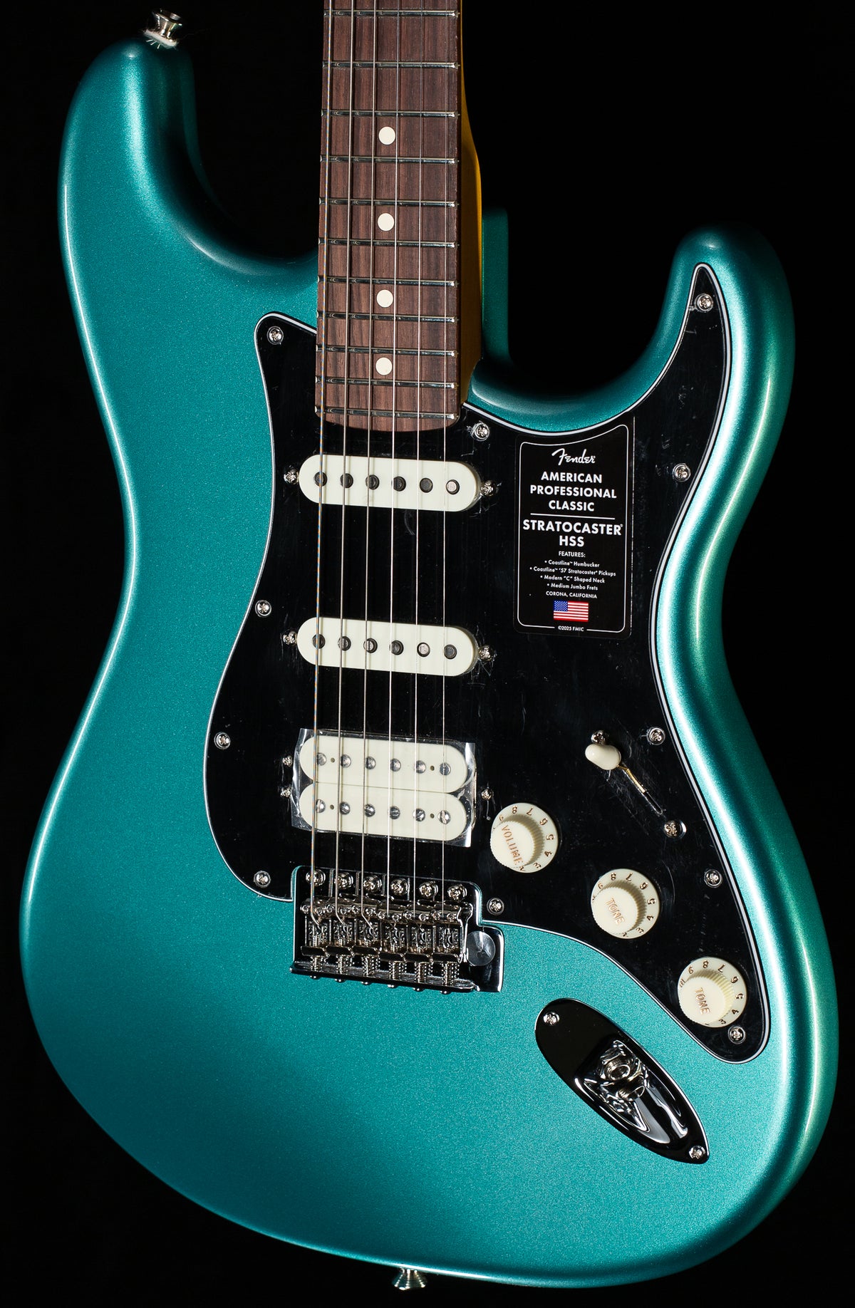 Fender American Professional Classic Stratocaster HSS Rosewood Fingerboard Faded Sherwood Green Metallic (615)