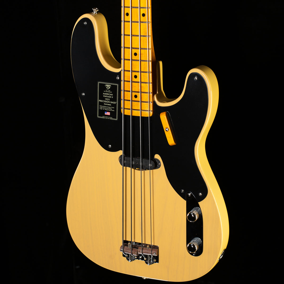 Fender 75th Anniversary American Vintage II 1951 Precision Bass Maple Fingerboard Butterscotch Blonde (036)