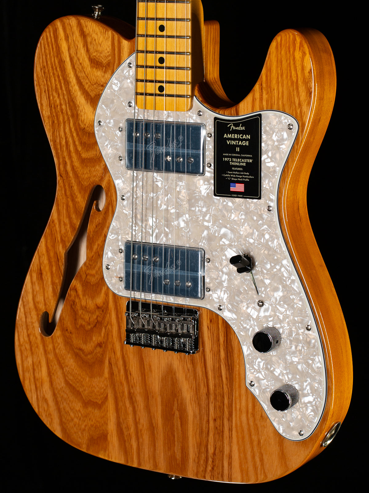 Fender American Vintage II 1972 Telecaster Thinline Maple Fingerboard Aged Natural (312)