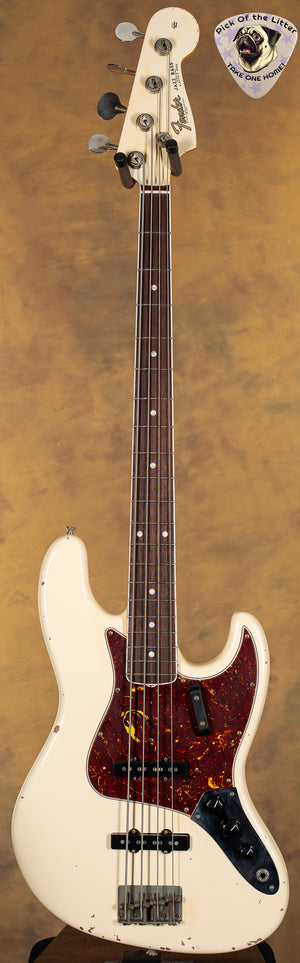 2023 Fender American Vintage II 1966 Jazz Bass, Rosewood Fingerboard, Olympic White Underwood Aged