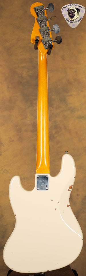 2023 Fender American Vintage II 1966 Jazz Bass, Rosewood Fingerboard, Olympic White Underwood Aged