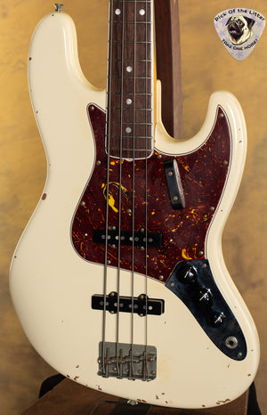 2023 Fender American Vintage II 1966 Jazz Bass, Rosewood Fingerboard, Olympic White Underwood Aged