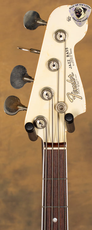 2023 Fender American Vintage II 1966 Jazz Bass, Rosewood Fingerboard, Olympic White Underwood Aged