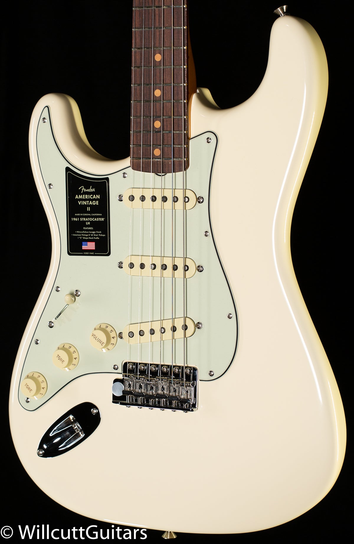 Fender American Vintage II 1961 Stratocaster Rosewood Fingerboard Olympic White Lefty (528)