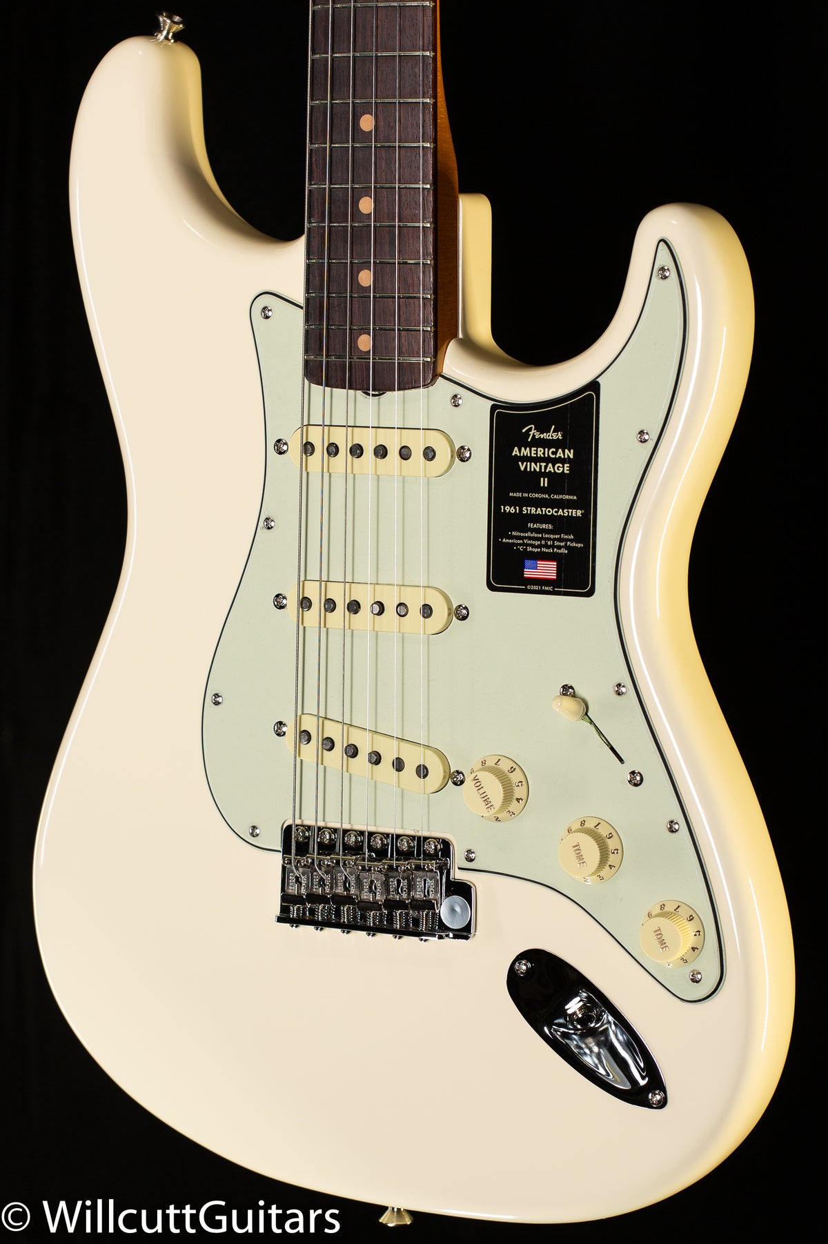 Fender American Vintage II 1961 Stratocaster Rosewood Fingerboard Olympic White (590)
