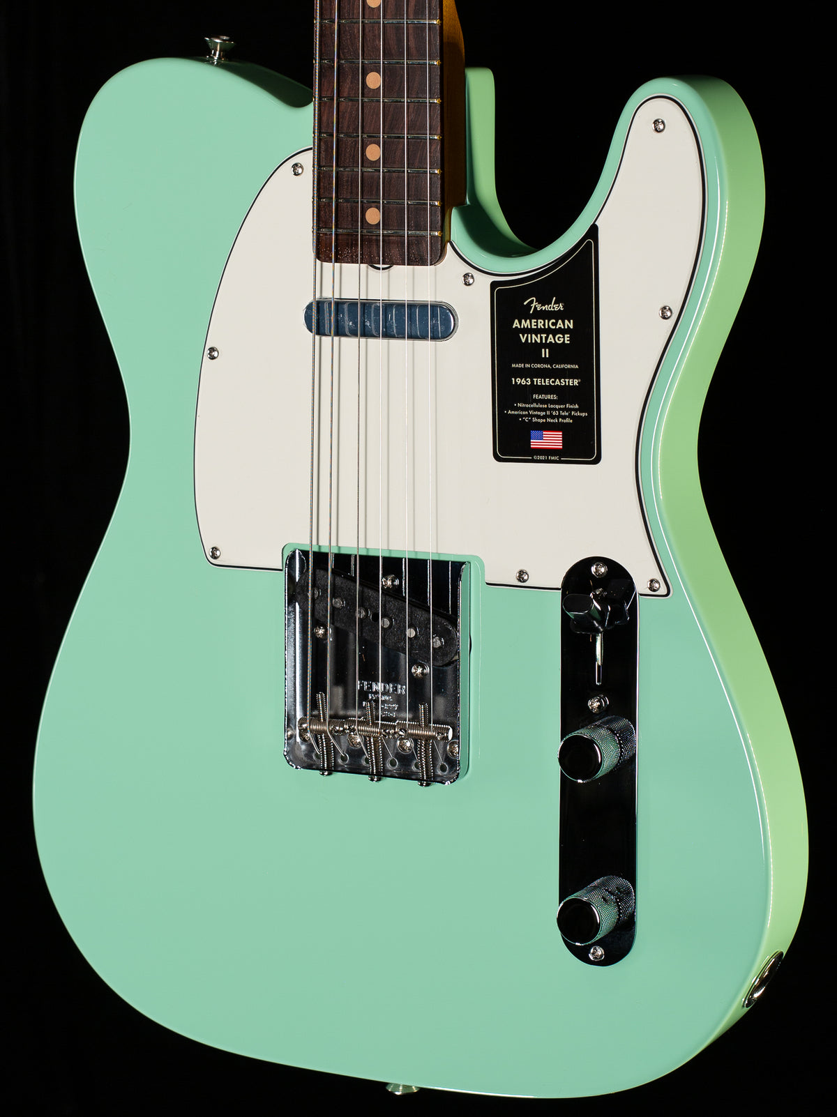 Fender American Vintage II 1963 Telecaster Rosewood Fingerboard Surf Green (126)