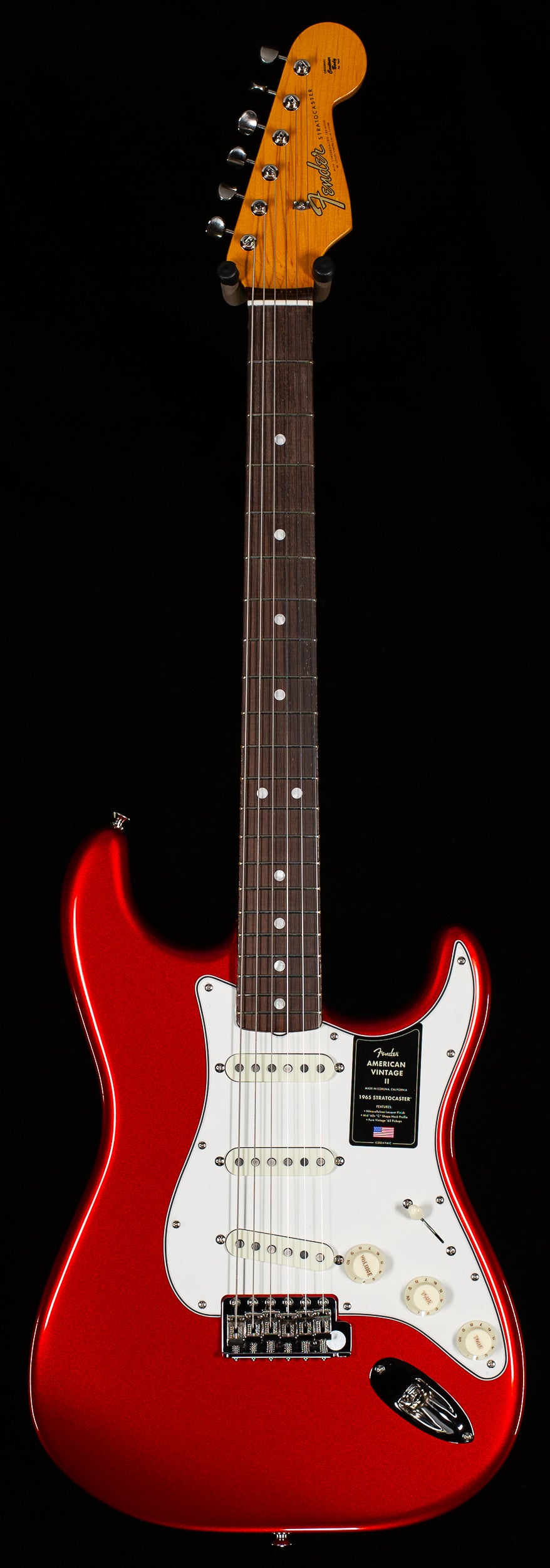 Fender American Vintage II 1965 Stratocaster Round-Lam Rosewood Fingerboard Candy Apple Red (334)