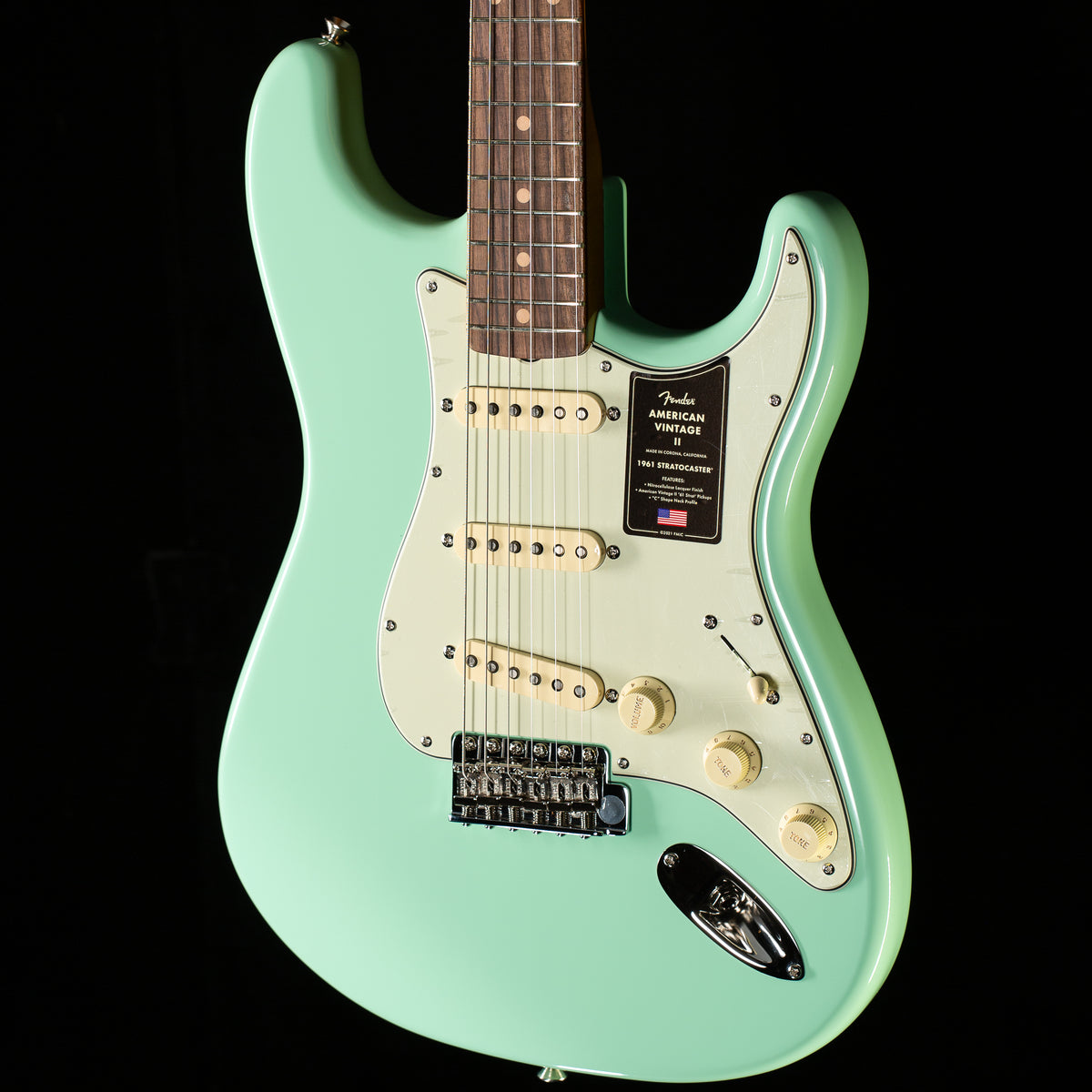Fender American Vintage II 1961 Stratocaster Rosewood Fingerboard Surf Green (384)