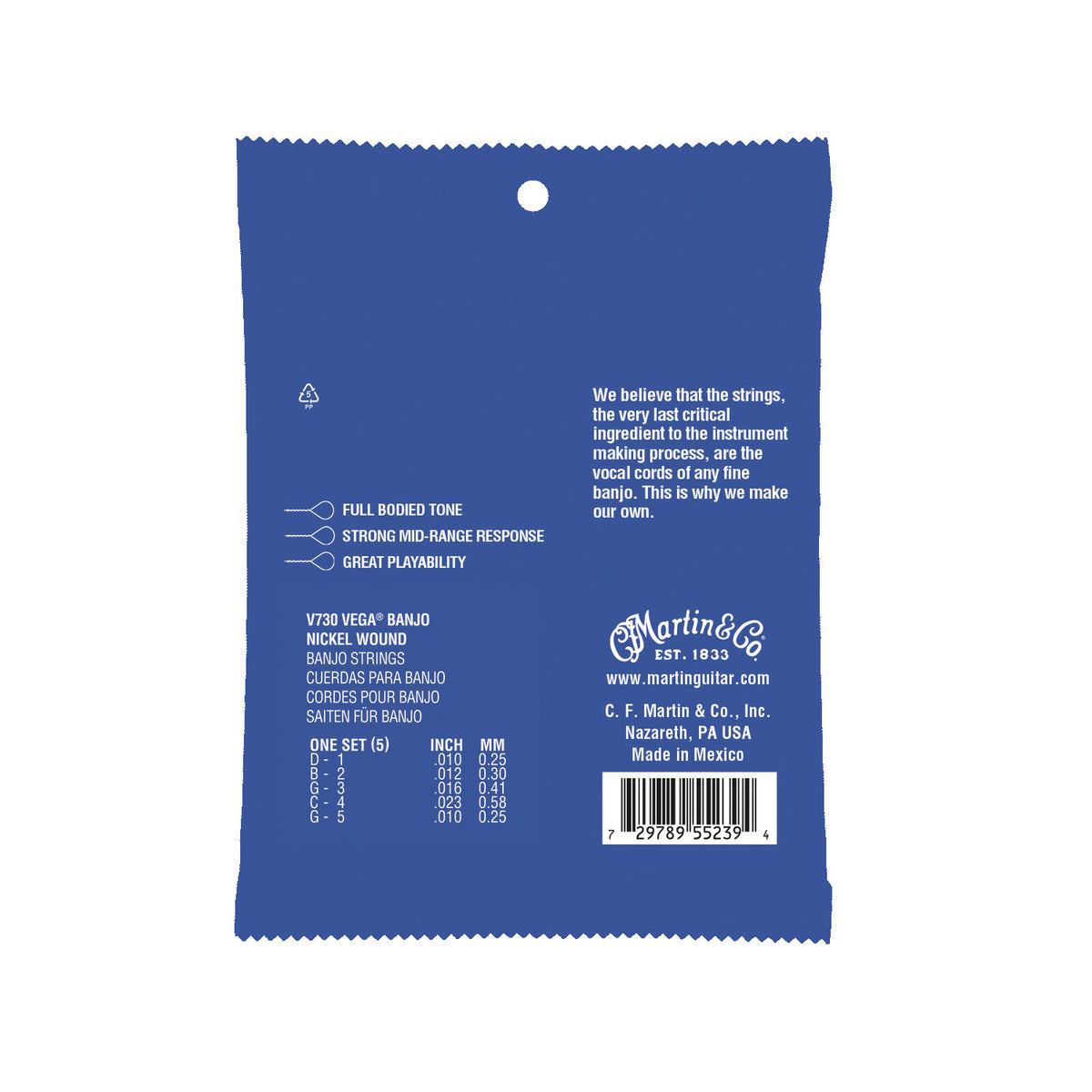 Martin Vega Banjo Strings -.010 - Medium