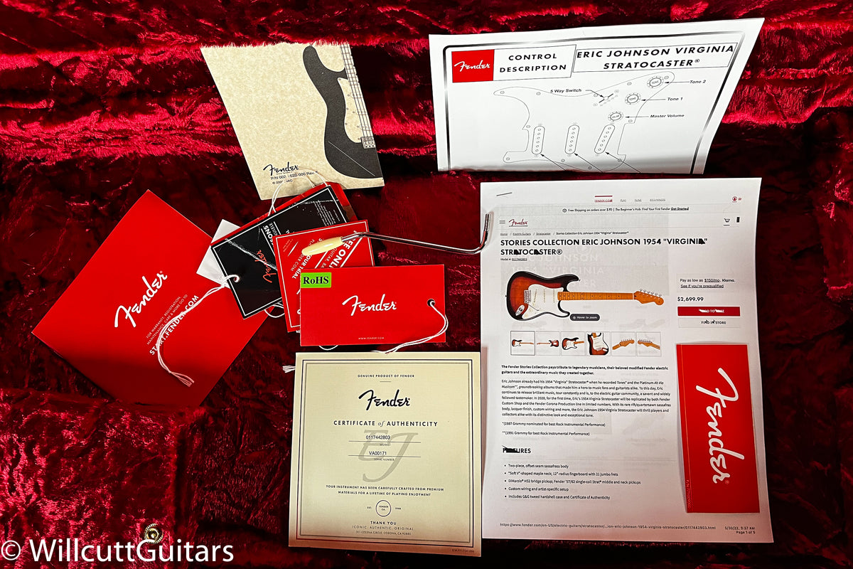 Fender Stories Collection Eric Johnson 1954 "Virginia" Stratocaster 2 Tone Sunburst