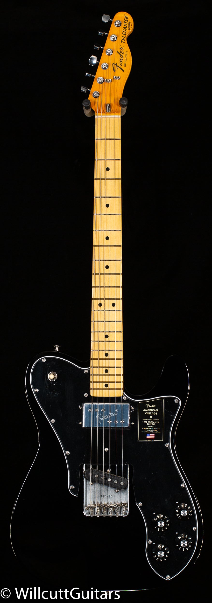 矢沢様1977年製Fender telecaster custom black￼ Fender American Vintage II 1977 Telecaster Custom Maple
