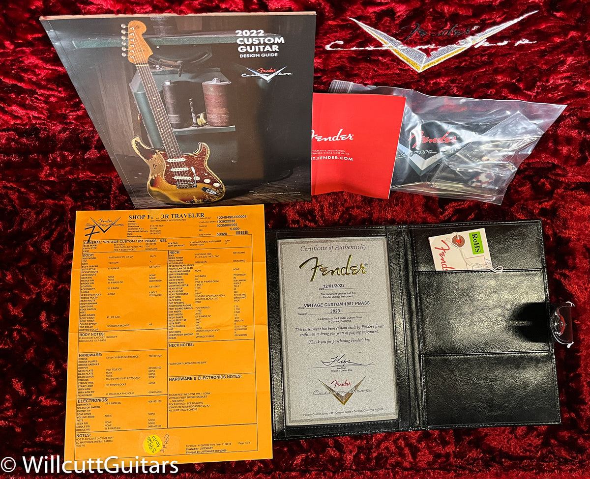 Fender Custom Shop Vintage Custom 1951 Precision Bass NOS, Maple Fingerboard, Nocaster Blonde (823)