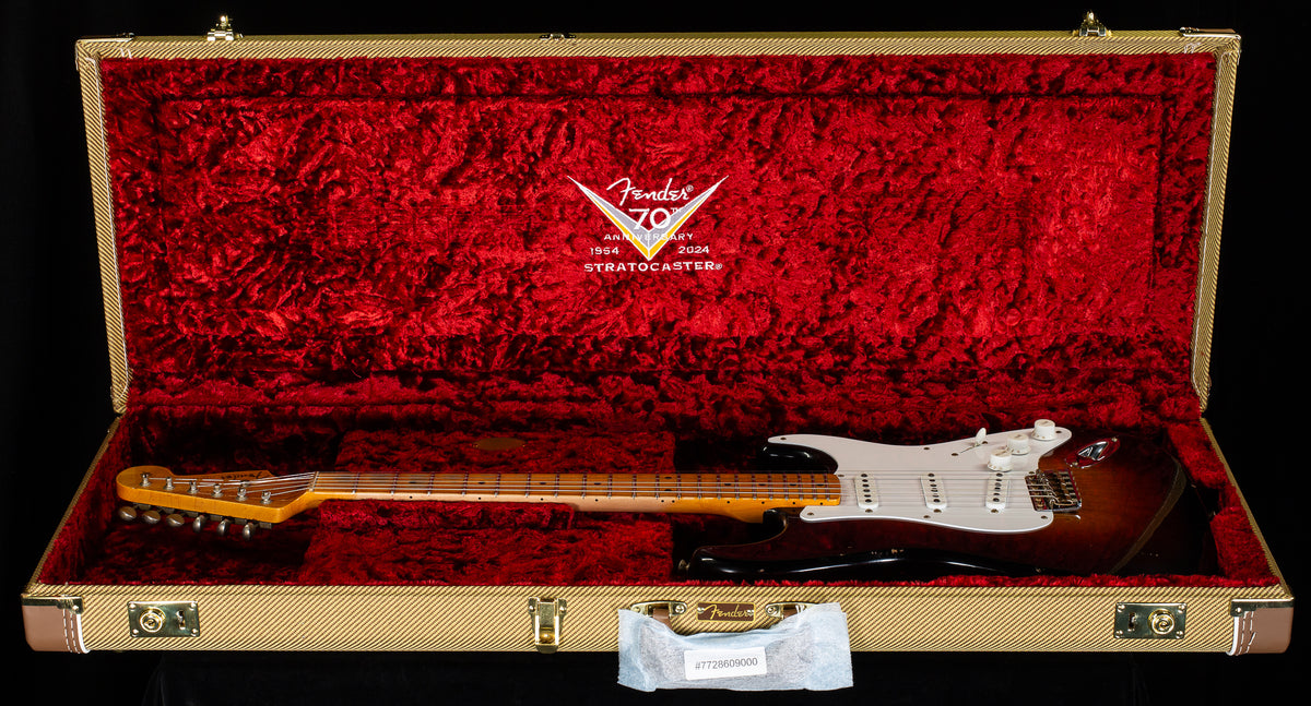 Fender Custom Shop Limited Edition 70th Anniversary 1954 Stratocaster Relic Wide-Fade 2-Color Sunburst (228)