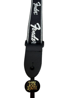 Fender 2" Running Logo Strap Black/White Nylon