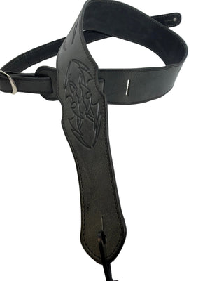 Spyder Leather Guitar Strap Black