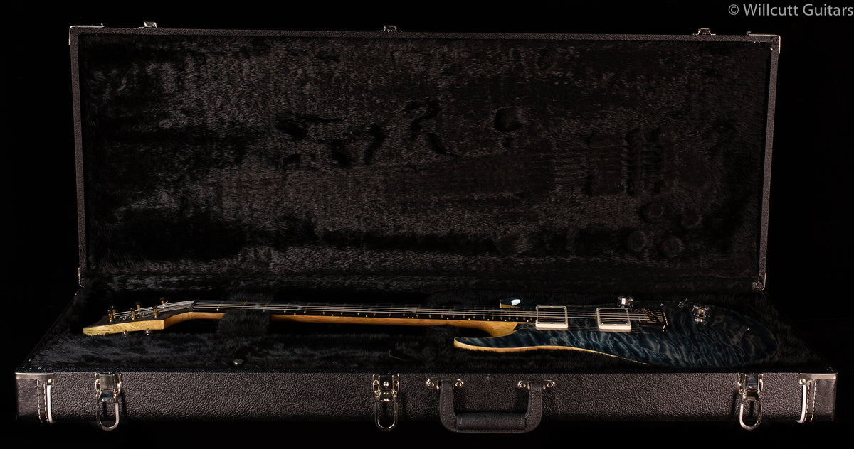 PRS Custom 24 Wood Library Whale Blue Quilt 10 USED