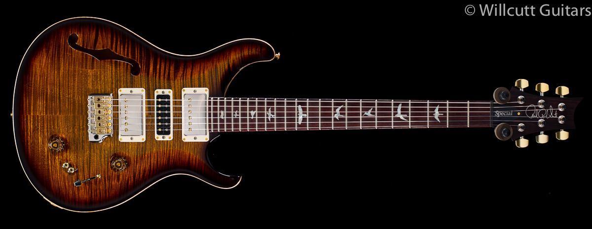 PRS Special Semi Hollow LTD Wood Library Flame Maple Neck Black Gold