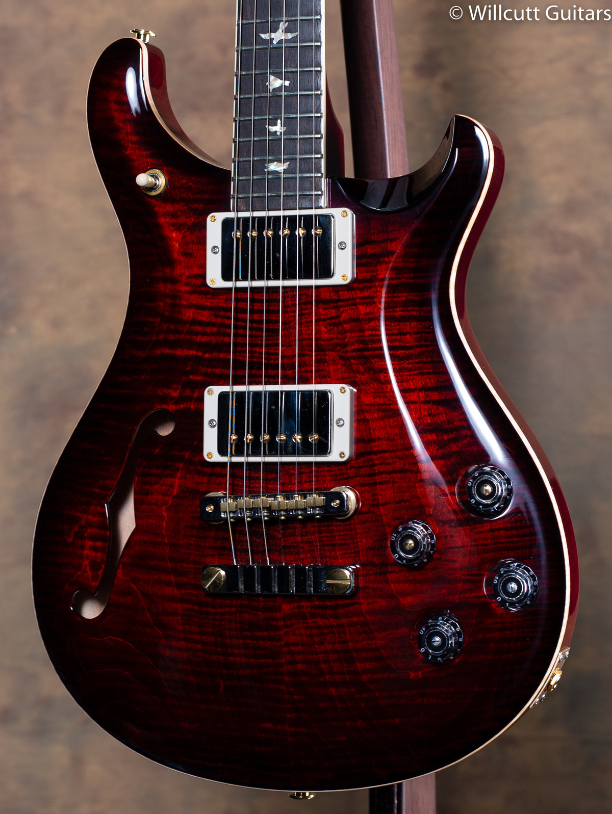 PRS McCarty 594 Semi-Hollow Fire Red Burst 10 Top