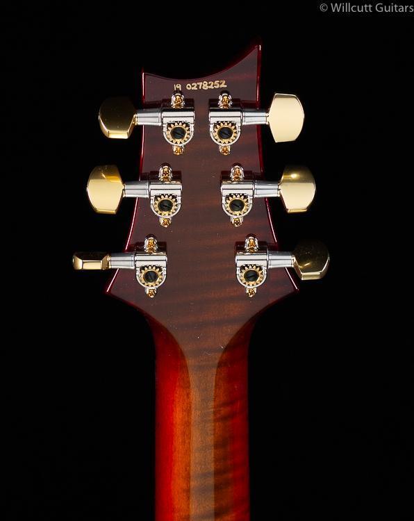 PRS Custom 24-08 Wood Library Dark Cherry Burst Flame Maple Neck