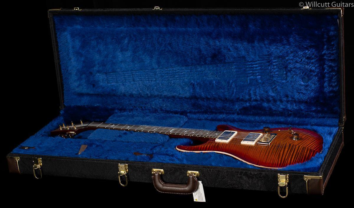 PRS Custom 24-08 Wood Library Dark Cherry Burst Flame Maple Neck