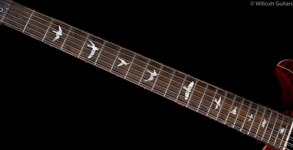 PRS Custom 24-08 Wood Library Dark Cherry Burst Flame Maple Neck