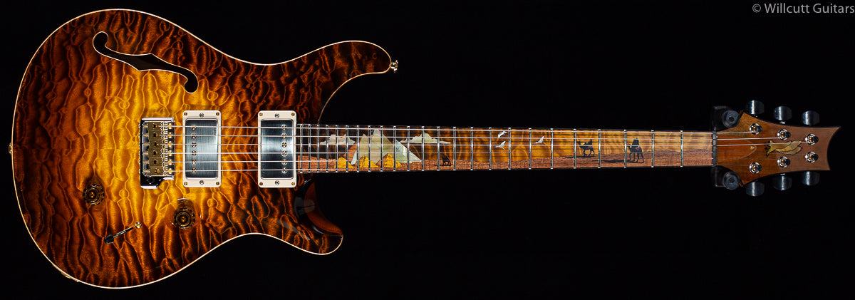 PRS Private Stock 8177 Custom 24 Semi-Hollow Sandstorm Glow Pyramid Scene Inlay