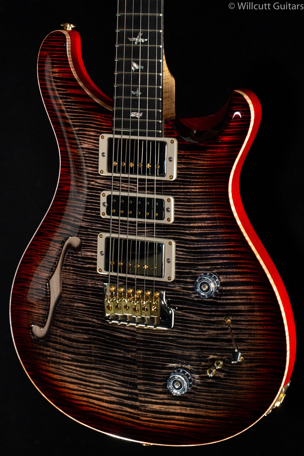 PRS Wood Library Special 22 Semi Hollow Charcoal Cherry Burst Torrefied Maple Neck
