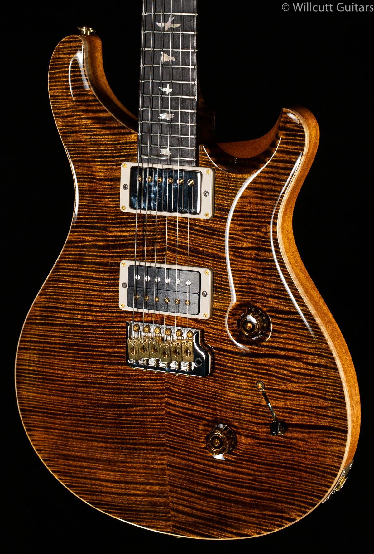 PRS Wood Library Custom 24 &quot;Fatback&quot; Yellow Tiger Artist Top Flamed Maple Neck