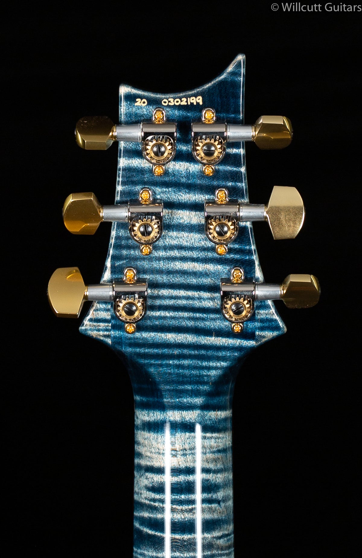 PRS Wood Library Custom 24 "Fatback" Faded Whale Blue Artist Top Flamed Maple Neck