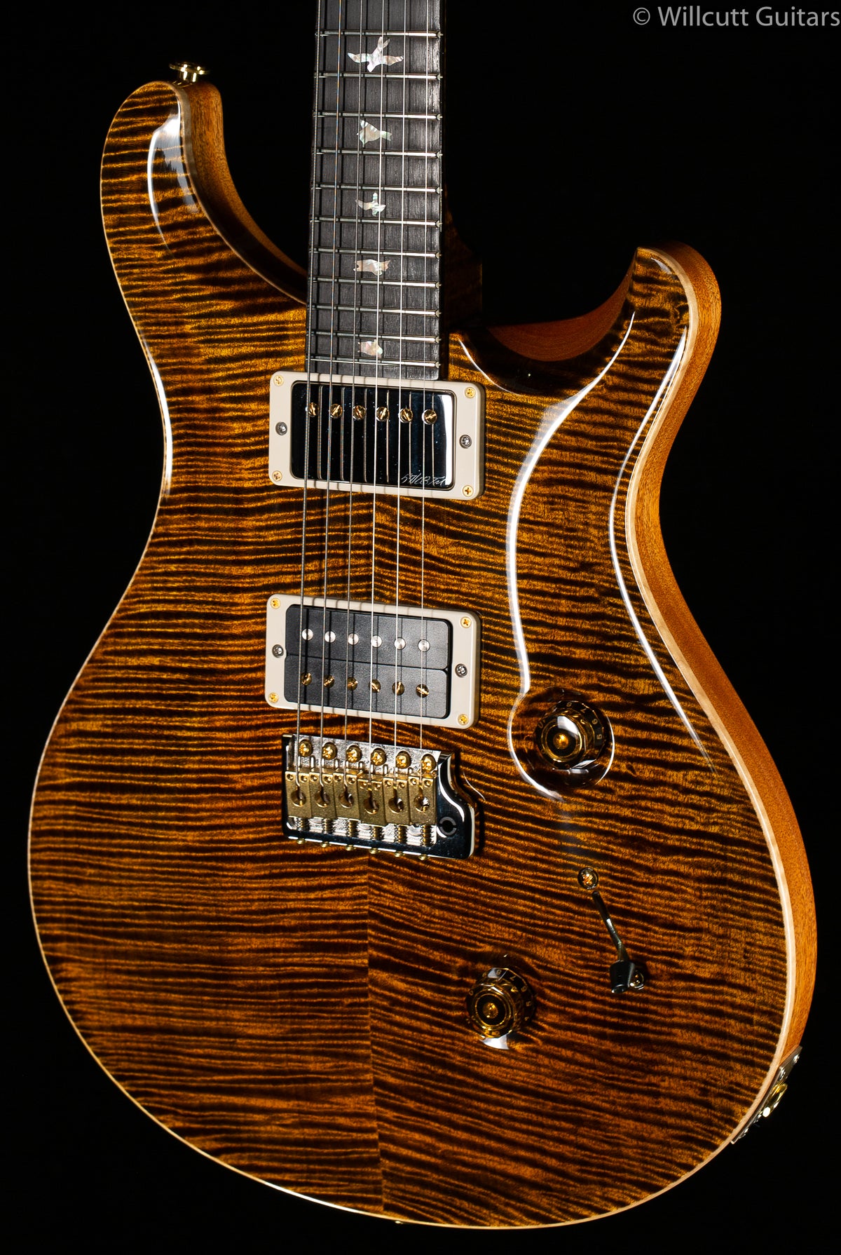 PRS Wood Library Custom 24 &quot;Fatback&quot; Yellow Tiger Artist Top Flamed Maple Neck