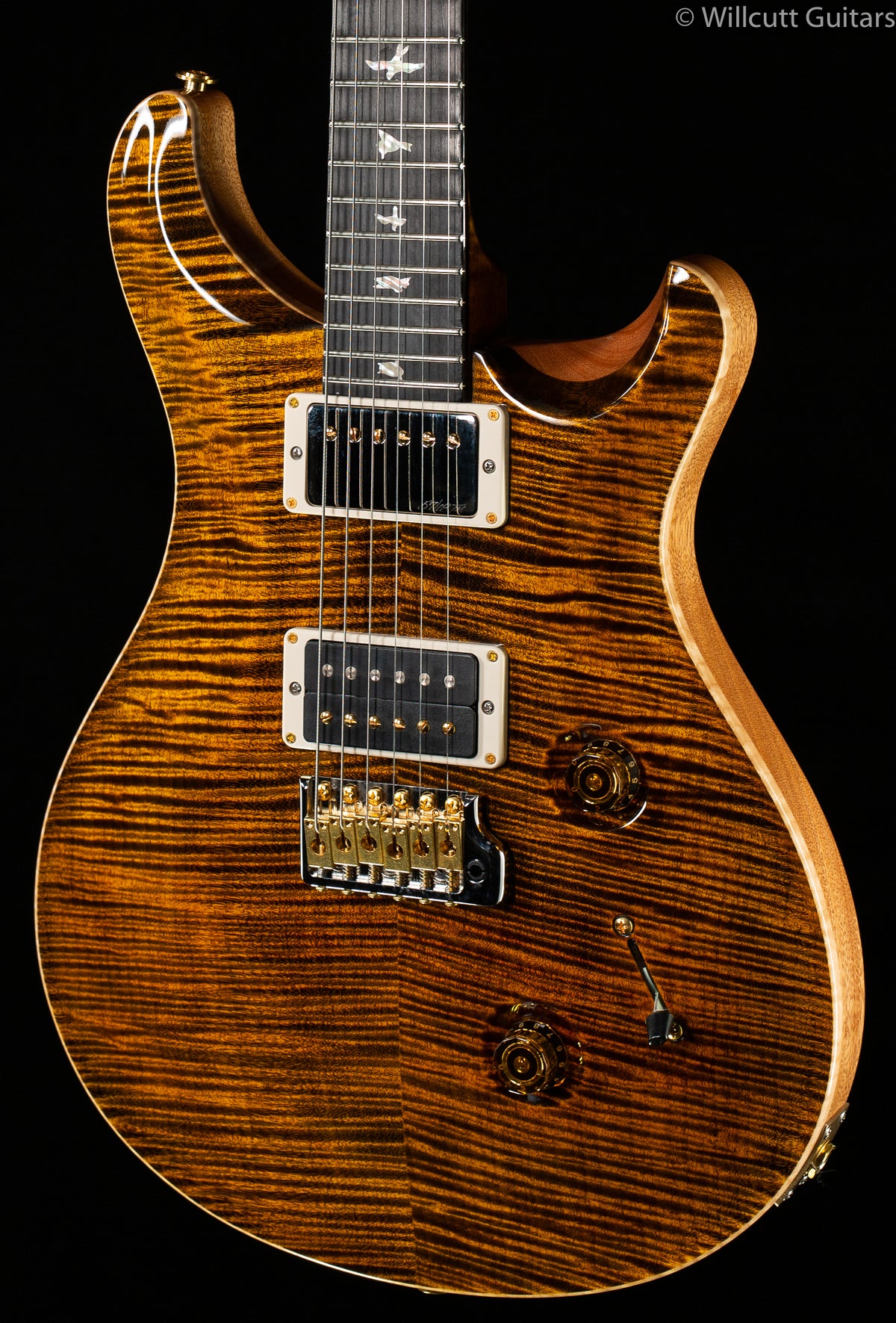 PRS Wood Library Custom 24 &quot;Fatback&quot; Yellow Tiger Artist Top Flamed Maple Neck