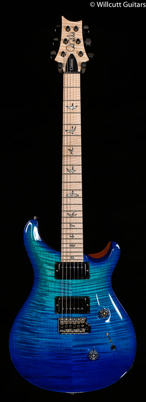 PRS Custom 24 10 Top Blue Fade Wrap Flame Maple Neck